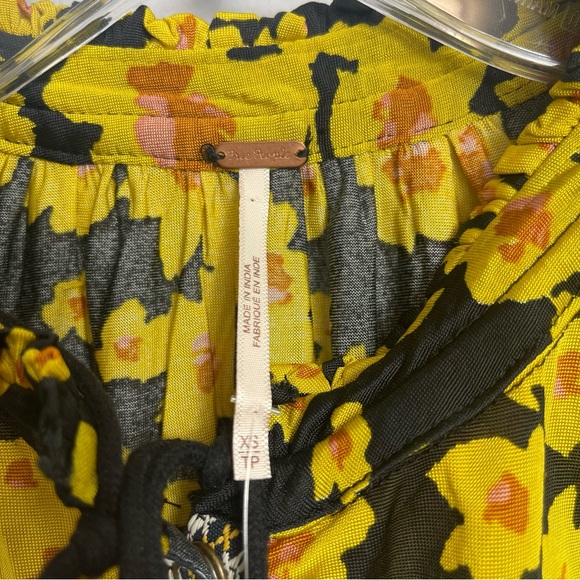 Free People NWT Love Letter Floral Tunic Boho Oversized Blouse Top Dress XS - Picture 11 of 16